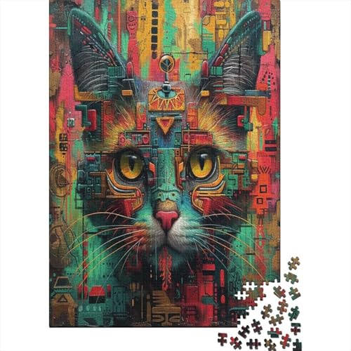 Katze Puzzle 1000 Teile Puzzles Für Erwachsene Lernspiel Herausforderungsspielzeug 1000-teilige Puzzlespiel Für Erwachsene Kinder Puzzel 1000pcs (75x50cm) von HITBOD