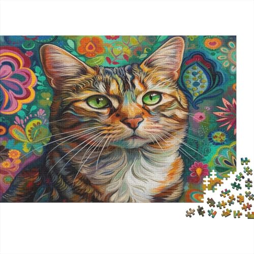 Katze Puzzlespiel 1000 Teile Für Erwachsene,Einzigartige Kunstwerke Und Vorlage - Geburtstagsgeschenk - Spaßige Puzzles Mit Überraschung Von Puzzle 1000pcs (75x50cm) von HITBOD