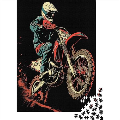 Kreuzen-Country-Motorrad 1000 Stück Puzzles Für Erwachsene Teenager Stress Abbauen Familien-Puzzlespiel Mit Poster in 1000-teiliges Puzzle Kinder Lernspiel Spielzeug Geschenk Puzzel 1000pcs (75x50cm) von HITBOD