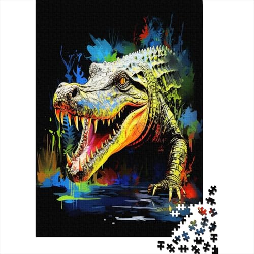 Krokodil Puzzle 1000 Teile Puzzles Für Erwachsene Lernspiel Herausforderungsspielzeug 1000-teilige Puzzlespiel Für Erwachsene Kinder Puzzel 1000pcs (75x50cm) von HITBOD