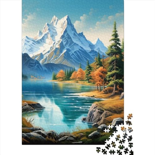 Lakes and Snowy Mountains Puzzle 1000 Teile Puzzle Für Erwachsene Und Kinder Ab 14 Jahren Puzzel 1000pcs (75x50cm) von HITBOD