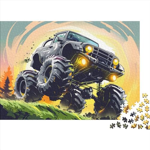 Lastwagen 1000 Stück Puzzles Für Erwachsene Teenager Stress Abbauen Familien-Puzzlespiel Mit Poster in 1000-teiliges Puzzle Kinder Lernspiel Spielzeug Geschenk Puzzel 1000pcs (75x50cm) von HITBOD