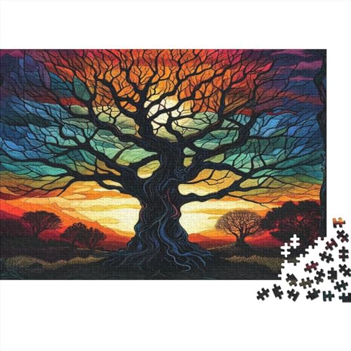 Lebensbaum 1000 Stück Puzzles Für Erwachsene Teenager Stress Abbauen Familien-Puzzlespiel Mit Poster in 1000-teiliges Puzzle Kinder Lernspiel Spielzeug Geschenk Puzzel 1000pcs (75x50cm) von HITBOD