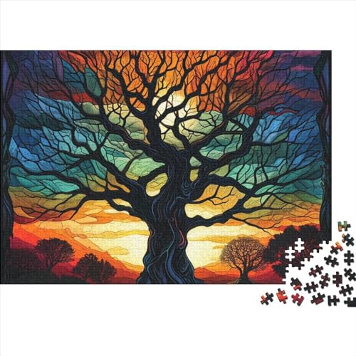 Lebensbaum 1000 Stück Puzzles Für Erwachsene Teenager Stress Abbauen Familien-Puzzlespiel Mit Poster in 1000-teiliges Puzzle Kinder Lernspiel Spielzeug Geschenk Puzzel 1000pcs (75x50cm) von HITBOD