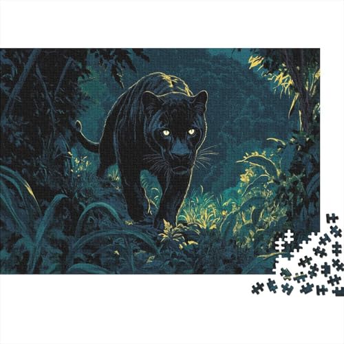 Leopard 1000 Stück Puzzles Für Erwachsene Teenager Stress Abbauen Familien-Puzzlespiel Mit Poster in 1000-teiliges Puzzle Kinder Lernspiel Spielzeug Geschenk Puzzel 1000pcs (75x50cm) von HITBOD