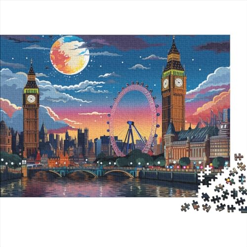 London Stadtscape Puzzle 1000 Teile Erwachsener Kniffel Spaß Für Die Ganze Familie - Abwechslungsreiche 1000 Puzzleteilige Motive Puzzlespiel Erwachsene Puzzel 1000pcs (75x50cm) von HITBOD