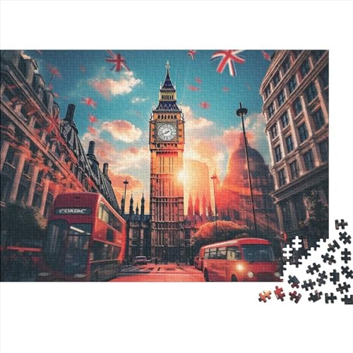 London Stadtscape Puzzle 1000 Teile Puzzles Für Erwachsene Lernspiel Herausforderungsspielzeug 1000-teilige Puzzlespiel Für Puzzel 1000pcs (75x50cm) von HITBOD