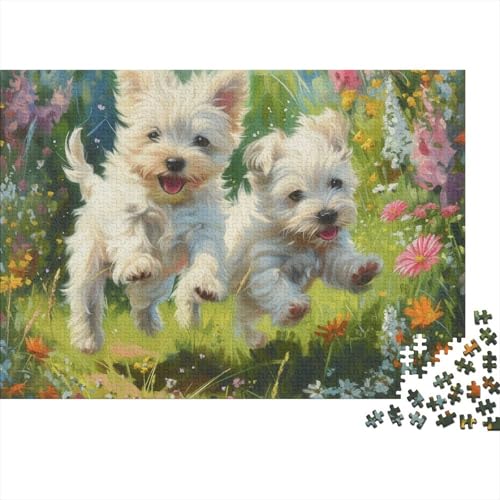 Maltesischer Hund Puzzle 1000 Teile Puzzles Für Erwachsene Lernspiel Herausforderungsspielzeug 1000-teilige Puzzlespiel Für Erwachsene Kinder Puzzel 1000pcs (75x50cm) von HITBOD