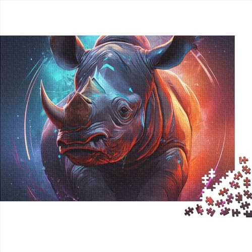 Nashorn Puzzle 1000 Teile Erwachsener Kniffel Spaß Für Die Ganze Familie - Abwechslungsreiche 1000 Puzzleteilige Motive Puzzlespiel Erwachsene Puzzel 1000pcs (75x50cm) von HITBOD