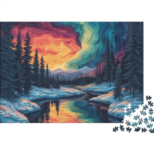 Nordlicht Puzzle 1000 Teile Puzzle Für Erwachsene Und Kinder Ab 14 Jahren Puzzel 1000pcs (75x50cm) von HITBOD