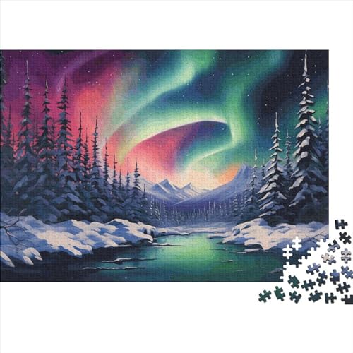 Northern Lights In Norway Puzzle 1000 Teile,Puzzle Für Erwachsene, Impossible Puzzle,GesKükenlichkeitsspiel Für Die Ganze Familie,Puzzle Legespiel-Erwachsenenpuzzle Puzzel 1000pcs (75x50cm) von HITBOD