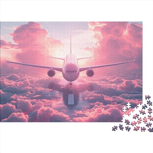 Passagierflugzeug Puzzle 1000 Teile Puzzles Für Erwachsene Lernspiel Herausforderungsspielzeug 1000-teilige Puzzlespiel Für Erwachsene Kinder Puzzel 1000pcs (75x50cm) von HITBOD