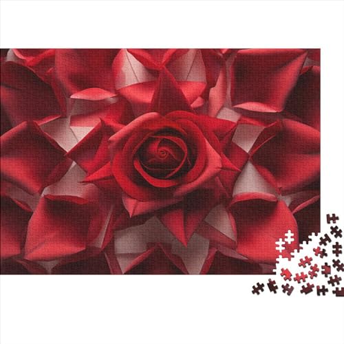 Rote Blume Puzzle 1000 Teile,Puzzle Für Erwachsene,Impossible Puzzle 1000pcs (75x50cm) von HITBOD