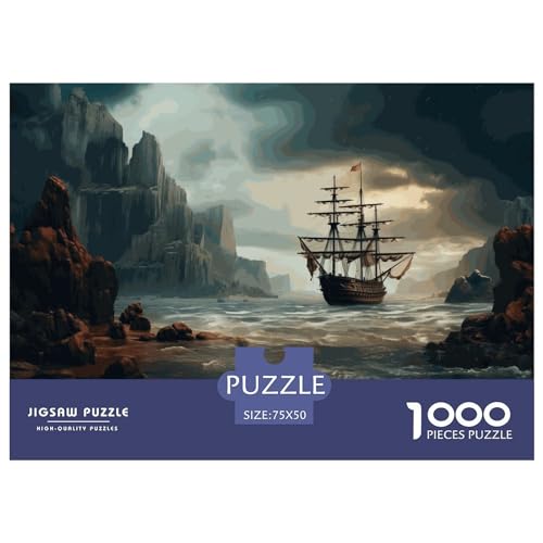 Sailboat Puzzle 1000 Teile Puzzles Für Erwachsene Lernspiel Herausforderungsspielzeug 1000-teilige Puzzlespiel Für Puzzel 1000pcs (75x50cm) von HITBOD