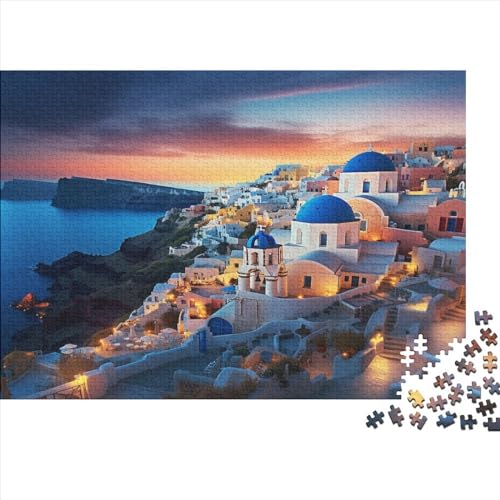 Santorini Island,Aegean Sea Puzzle 1000 Teile Erwachsener Kniffel Spaß Für Die Ganze Familie - Abwechslungsreiche 1000 Puzzleteilige Motive Puzzlespiel Erwachsene Puzzel 1000pcs (75x50cm) von HITBOD