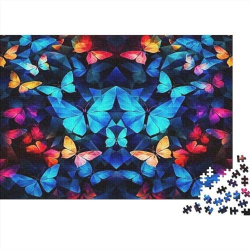 Schmetterling 1000 Stück Puzzles Für Erwachsene Teenager Stress Abbauen Familien-Puzzlespiel Mit Poster in 1000-teiliges Puzzle Kinder Lernspiel Spielzeug Geschenk Puzzel 1000pcs (75x50cm) von HITBOD