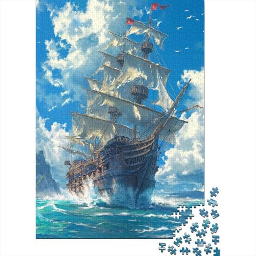 Segelboot Puzzle 1000 Teile Puzzles Für Erwachsene Lernspiel Herausforderungsspielzeug 1000-teilige Puzzlespiel Für Erwachsene Kinder Puzzel 1000pcs (75x50cm) von HITBOD