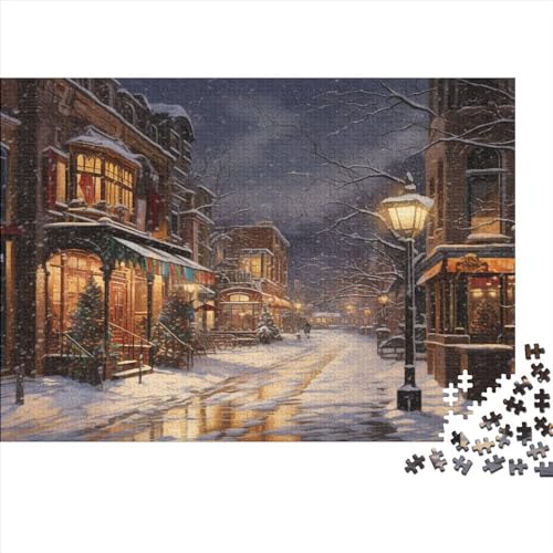 Snow-Covered in The City Puzzle 1000 Teile Erwachsener Kniffel Spaß Für Die Ganze Familie - Abwechslungsreiche 1000 Puzzleteilige Motive Puzzlespiel Erwachsene Puzzel 1000pcs (75x50cm) von HITBOD