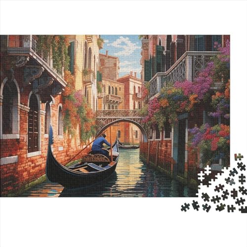 Stadt am Fluss 1000 Stück Puzzles Für Erwachsene Teenager Stress Abbauen Familien-Puzzlespiel Mit Poster in 1000-teiliges Puzzle Kinder Lernspiel Spielzeug Geschenk Puzzel 1000pcs (75x50cm) von HITBOD