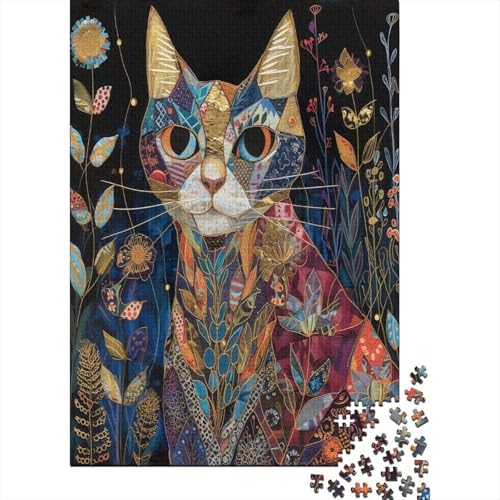 Süße Katze 1000 Stück Puzzles Für Erwachsene Teenager Stress Abbauen Familien-Puzzlespiel Mit Poster in 1000-teiliges Puzzle Kinder Lernspiel Spielzeug Geschenk Puzzel 1000pcs (75x50cm) von HITBOD