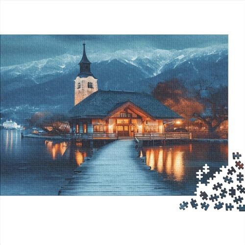 Switzerland by Night Puzzle 1000 Teile Erwachsener Kniffel Spaß Für Die Ganze Familie - Abwechslungsreiche 1000 Puzzleteilige Motive Puzzlespiel Erwachsene Puzzel 1000pcs (75x50cm) von HITBOD