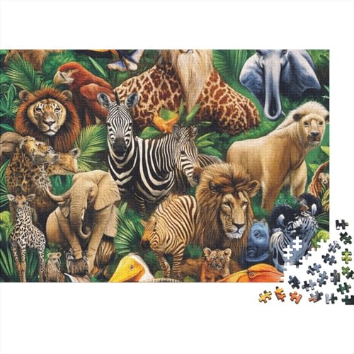 Tierrätsel 1000 Stück Puzzles Für Erwachsene Teenager Stress Abbauen Familien-Puzzlespiel Mit Poster in 1000-teiliges Puzzle Kinder Lernspiel Spielzeug Geschenk Puzzel 1000pcs (75x50cm) von HITBOD