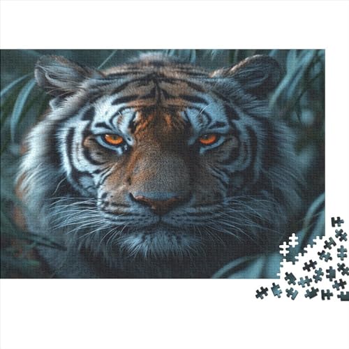 Tiger 1000 Stück Puzzles Für Erwachsene Teenager Stress Abbauen Familien-Puzzlespiel Mit Poster in 1000-teiliges Puzzle Kinder Lernspiel Spielzeug Geschenk Puzzel 1000pcs (75x50cm) von HITBOD