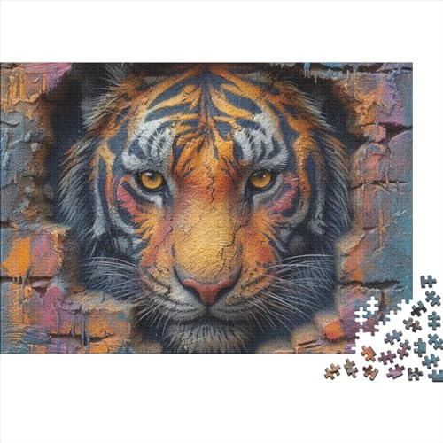 Tiger Puzzle 1000 Teile Puzzles Für Erwachsene Lernspiel Herausforderungsspielzeug 1000-teilige Puzzlespiel Für Puzzel 1000pcs (75x50cm) von HITBOD