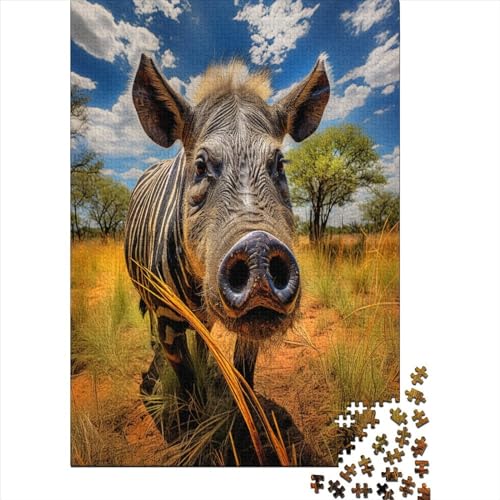 Warzenschwein Puzzle 1000 Teile Puzzles Für Erwachsene Lernspiel Herausforderungsspielzeug 1000-teilige Puzzlespiel Für Puzzel 1000pcs (75x50cm) von HITBOD