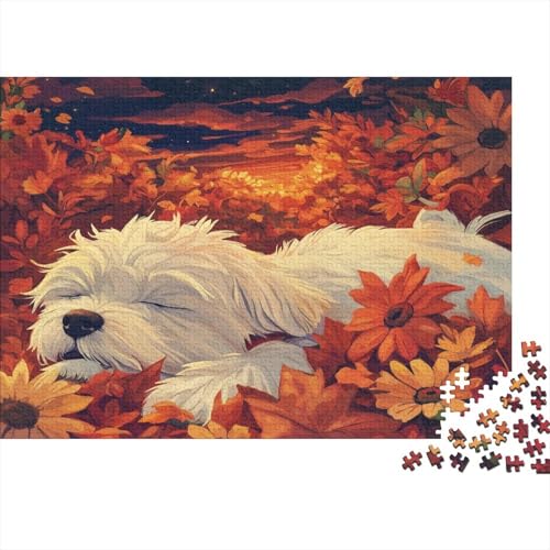 West Highland White Terrier 1000 Stück Puzzles Für Erwachsene Teenager Stress Abbauen Familien-Puzzlespiel Mit Poster in 1000-teiliges Puzzle Kinder Lernspiel Spielzeug Geschenk Puzzel 1000pcs (75x50c von HITBOD