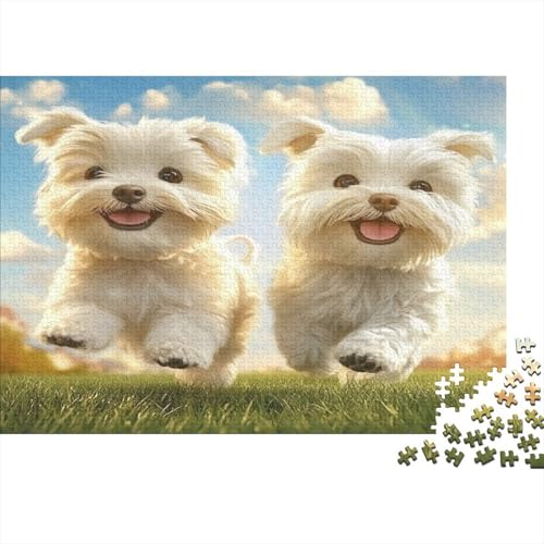 West Highland White Terrier Puzzle 1000 Teile Puzzles Für Erwachsene Lernspiel Herausforderungsspielzeug 1000-teilige Puzzlespiel Für Puzzel 1000pcs (75x50cm) von HITBOD