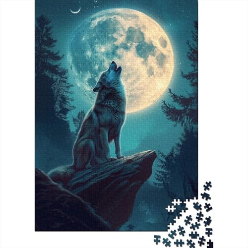 Wolf 1000 Stück Puzzles Für Erwachsene Teenager Stress Abbauen Familien-Puzzlespiel Mit Poster in 1000-teiliges Puzzle Kinder Lernspiel Spielzeug Geschenk Puzzel 1000pcs (75x50cm) von HITBOD