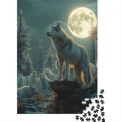 Wolf Puzzle 1000 Teile,Puzzle Für Erwachsene,Impossible Puzzle,GesKükenlichkeitsspiel Für Die Ganze Familie,Puzzle Legespiel-Erwachsenenpuzzle Puzzel 1000pcs (75x50cm) von HITBOD