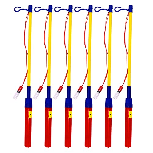 HIULLEN 6er Laternenstab mit LED,40cm Lang LED Laternenstab Elektrisch，Laternenstab mit blinkendem Stern für St. Martins-Paraden, Kinderpartys, Kostümpartys,Halloween,Weihnachten und Neujahr von HIULLEN