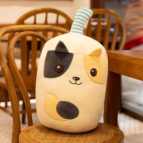 HIULLEN Bubble Tea Plüschtier, 24cm Bubble Tea Kuscheltier, Süßer Hund Milk Tea Kuschelkissen, Süßer Hund Teetasse Kissen Stofftier Geburtstagsgeschenk für Kinder Erwachsene von HIULLEN