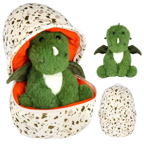 HIULLEN Plüsch Dinosaurier, Kuscheltier Dino Baby Im Eier, 20cm Kawaii Plüschpuppe Stofftier Geschenk Kuschelweich für Kinder Erwachsene Ostern Geburtstagsdekoration von HIULLEN