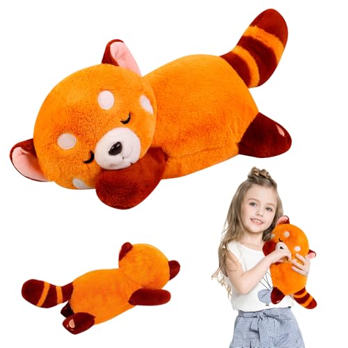 HIULLEN Roter Panda Kuscheltier, 35cm Kawaii Panda Plüschtier, Kuscheliger Panda Plüsch, Red Panda Plush Roter Panda Plüschtier Panda Stofftier Plüsch Puppen Kissen Geschenke für Kinder Weihnachten von HIULLEN