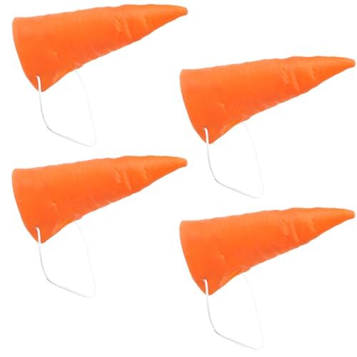 HIXNUG 4 x orangefarbene Karottennase, Weihnachten, Cosplay, Schneemann, Zubehör mit elastischer Schnur, Weihnachtsdekoration, Partyzubehör HIXNUG 4 x orangefarbene Karottennase, Weihnachten, Cosplay, Schneemann, Zubehör mit elastischer Schnur, Weihnachtsdekoration, Partyzubehör von HIXNUG