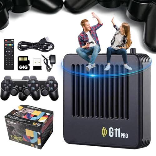 Retrowave G11 Pro, G11 Pro Konsole, Pixel Play G11 Pro, Retro Konsole füR Tv, Retro Spielekonsole, 4k+256 GB, 100.000 Retro-Spiele, Plug & Play-Videospiele mit 2 kabellosen Dual-Controllern (64GB) von HItianya