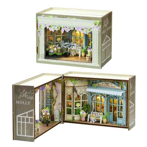 DIY Puppenhaus Miniatur-Möbel-Bausatz, 1:32 Skala kreative Zimmer geöffnet & geschlossen Design Mini Holzpuppenhaus Puzzle Spielzeug für Kinder Jugendliche Erwachsene (Garten) von HJBHDOLL