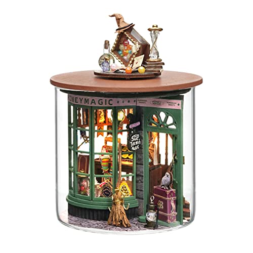 HJBHDOLL Handgefertigte magische Flaschenbox, Miniatur-Puppenhaus-Möbel-Set, DIY-Puppenhaus-Zubehör mit LED-Lichtern, kreative Raumdekoration, Geschenk für Erwachsene, Teenager, Kinder (Magic Shop) HJBHDOLL Handgefertigte magische Flaschenbox, Miniatur-Puppenhaus-Möbel-Set, DIY-Puppenhaus-Zubehör mit LED-Lichtern, kreative Raumdekoration, Geschenk für Erwachsene, Teenager, Kinder (Magic Shop) von HJBHDOLL