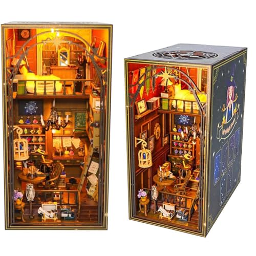 Magisches Buch Puppenhaus Zubehör, DIY Buch Nook Decor Miniatur Puppenhaus Möbel Kit, kreative Zimmer Kid Teen Geburtstag Neujahr Geschenk von HJBHDOLL