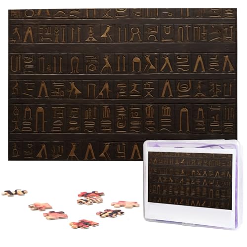 Puzzle Puzzle 1000 Teile Holzpuzzle für Erwachsene Benutzerdefinierte Puzzles Personalisierte Bilderpuzzles Alte Ägyptische Hieroglyphe Hochzeitspuzzle für Geburtstag Familie von HJBNW