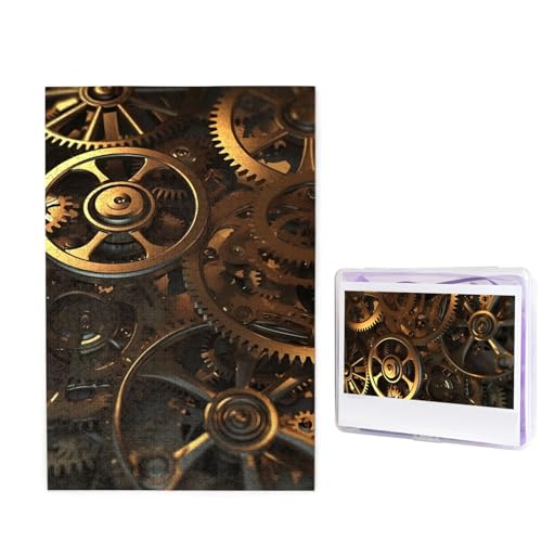 Puzzle Puzzle 1000 Teile Holzpuzzle für Erwachsene Benutzerdefinierte Puzzles Personalisierte Bilderpuzzles Coole Steampunk-Zahnräder Hochzeitspuzzle für Geburtstag Familie von HJBNW