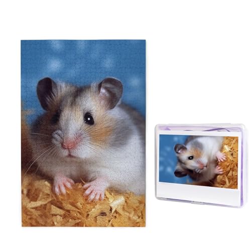 Puzzle Puzzle 1000 Teile Holzpuzzle für Erwachsene Benutzerdefinierte Puzzles Personalisierte Bilderpuzzles Hamster Hochzeitspuzzle für Geburtstag Familie von HJBNW