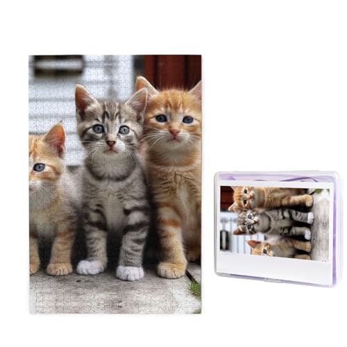 Puzzle Puzzle 1000 Teile Holzpuzzle für Erwachsene Benutzerdefinierte Puzzles Personalisierte Bilderpuzzles Kätzchen Familie Katzen Hochzeit Puzzle für Geburtstag Familie von HJBNW