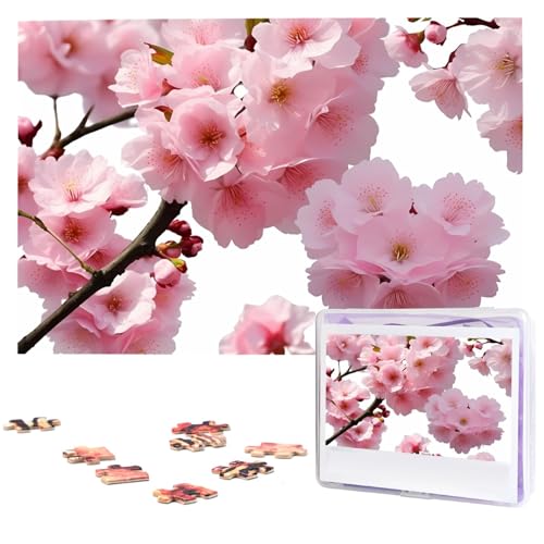 Puzzle Puzzle 1000 Teile Holzpuzzle für Erwachsene Benutzerdefinierte Puzzles Personalisierte Bilderpuzzles Kirsche Japanische Kirschblüte Hochzeitspuzzle für Geburtstag Familie von HJBNW