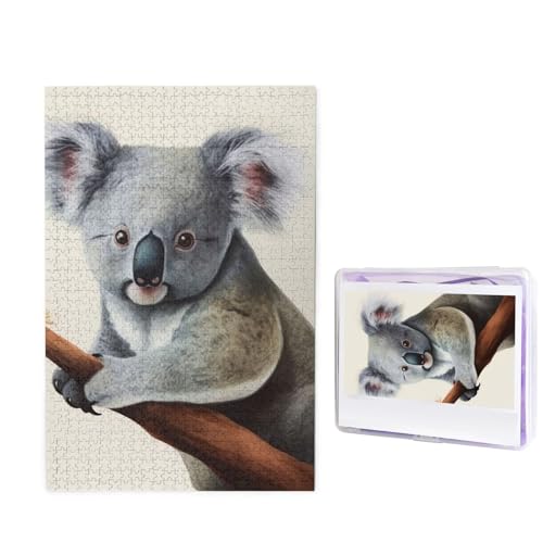 Puzzle Puzzle 1000 Teile Holzpuzzle für Erwachsene Benutzerdefinierte Puzzles Personalisierte Bilderpuzzles Koala und Schmetterling Hochzeit Puzzle für Geburtstag Familie von HJBNW