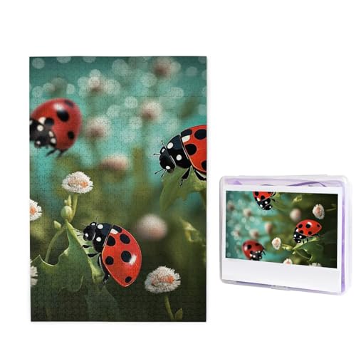 Puzzle Puzzle 1000 Teile Holzpuzzle für Erwachsene Benutzerdefinierte Puzzles Personalisierte Bilderpuzzles Marienkäfer Landschaft Hochzeit Puzzle für Geburtstag Familie von HJBNW