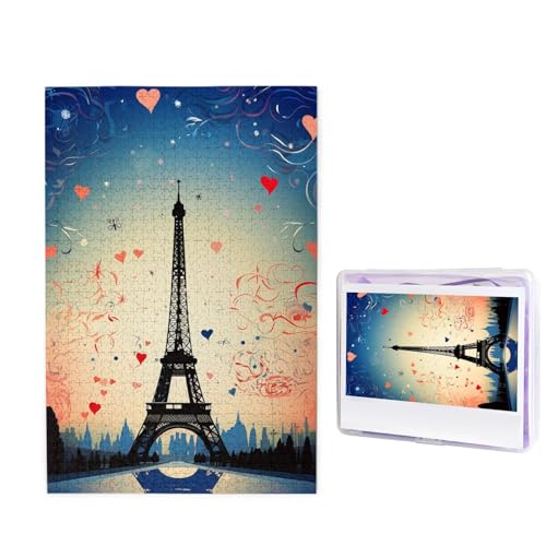 Puzzle Puzzle 1000 Teile Holzpuzzle für Erwachsene Benutzerdefinierte Puzzles Personalisierte Bilderpuzzles Paris-Muster Hochzeitspuzzle für Geburtstag Familie von HJBNW